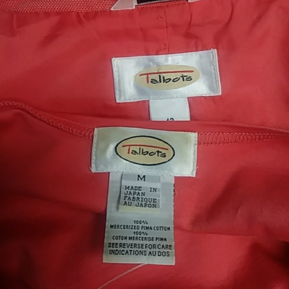 Talbots coral linen jacket w matching shell-sz 12 - Picture 8 of 8